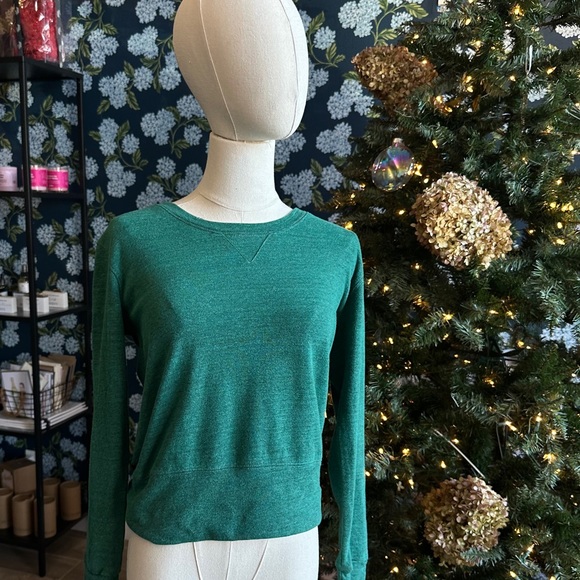 Monrow Classic Supersoft Crew Neck Sweatshirt ~ XS Evergreen - Picture 2 of 2